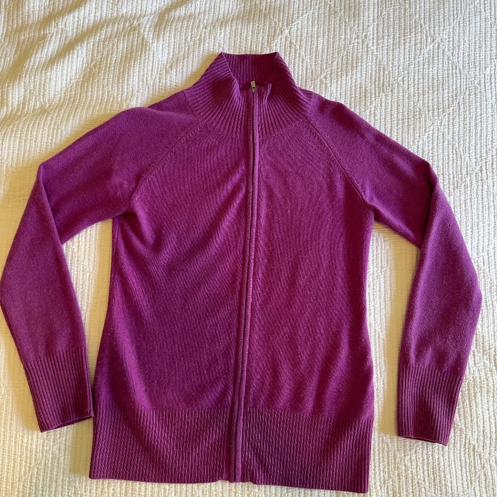 Peter Millar Pink Full-Zip Cashmere Sweater | Pink | Size XS